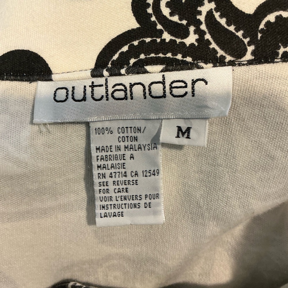 🌹 Outlander Black and White Cotton Jacket - Medium - Picture 5 of 5